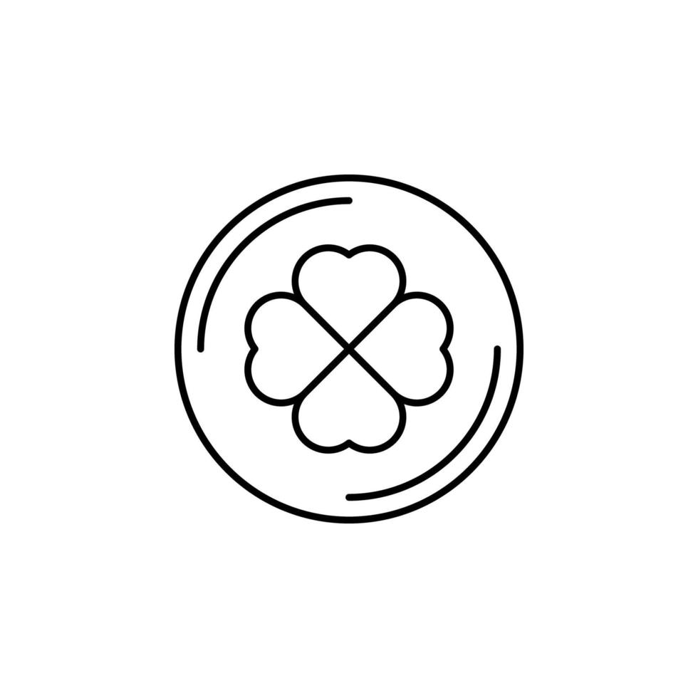 Patrick day, clover, medal, leaf, shamrock, luck vector icon illustration