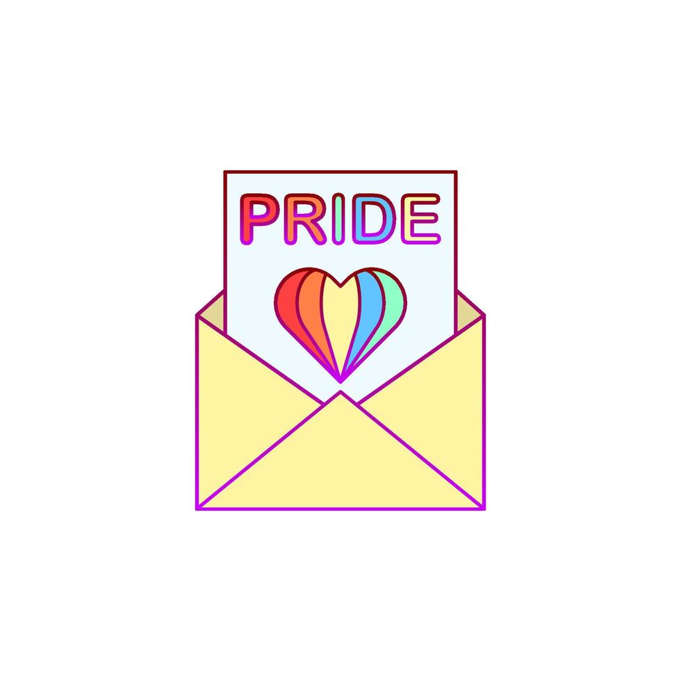 Letter, pride day vector icon illustration