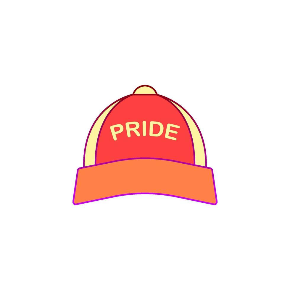 Baseball hat, rainbow, pride vector icon illustration