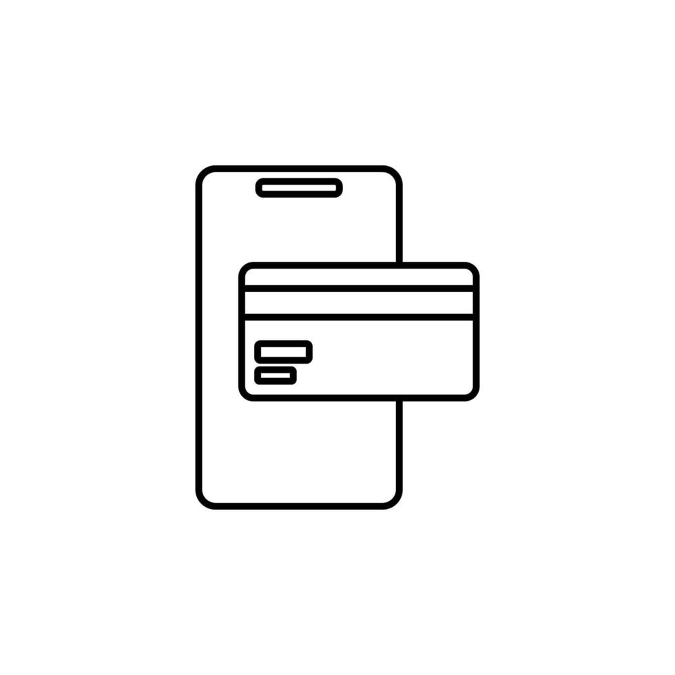 credit card in smart phone vector icon illustration