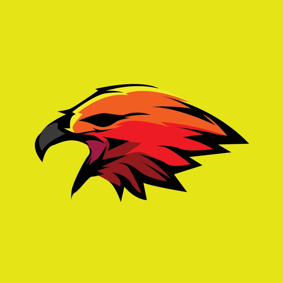 águila cabeza mascota esports logo vector