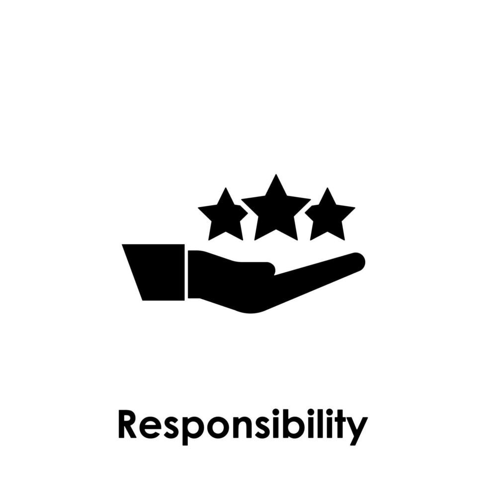 mano, estrellas, responsabilidad vector icono ilustración