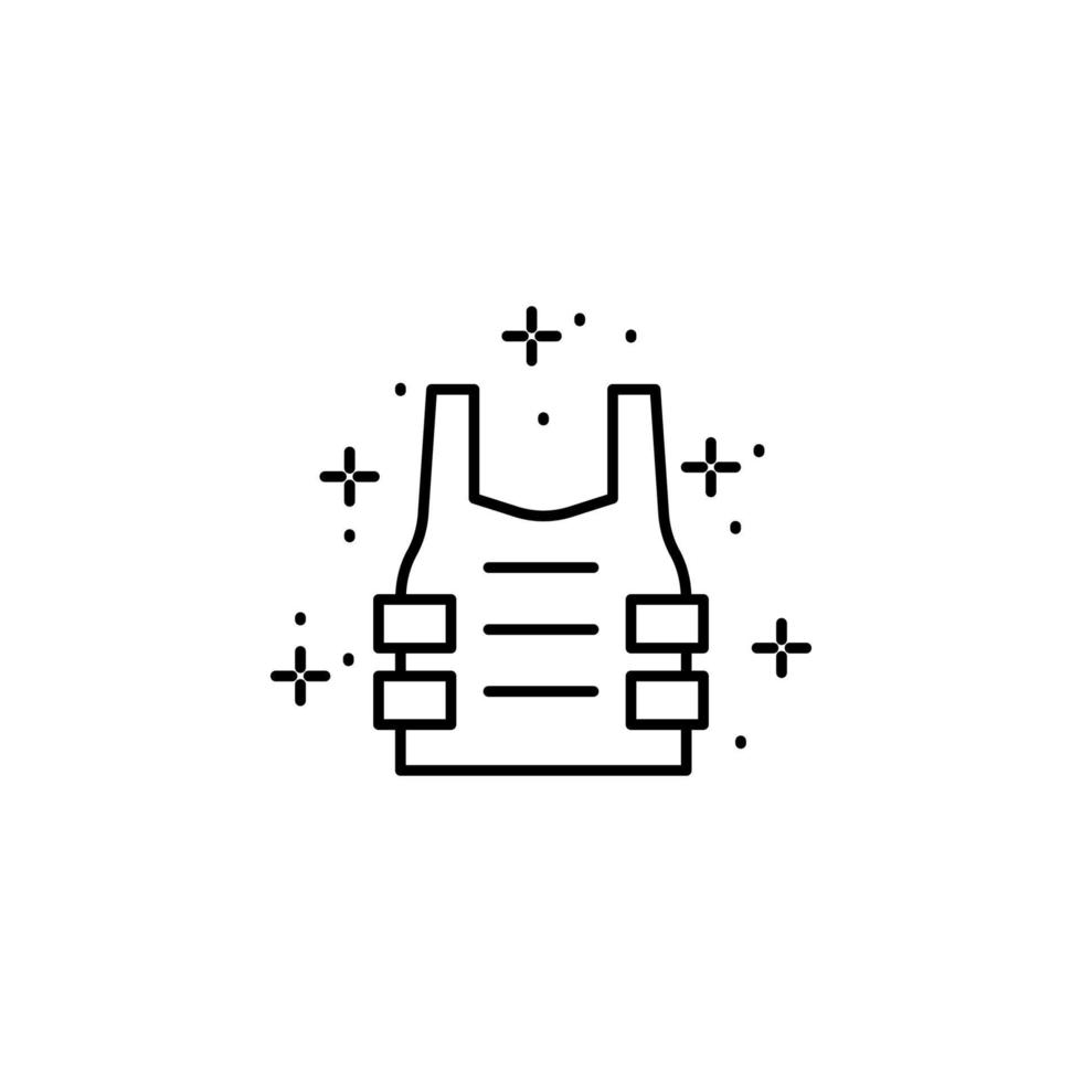 Bulletproof vest protection vector icon illustration