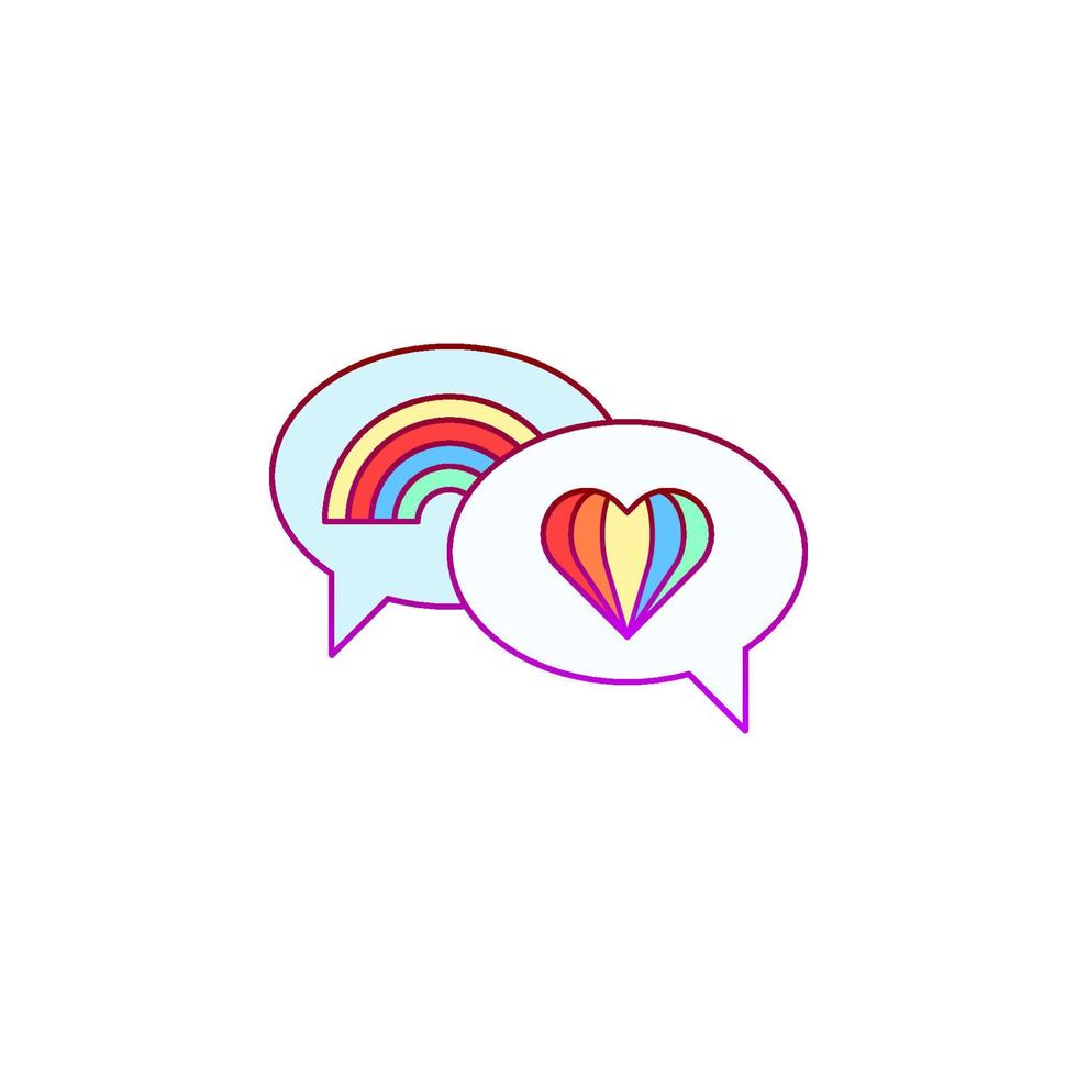 Conversation, rainbow, pride vector icon illustration