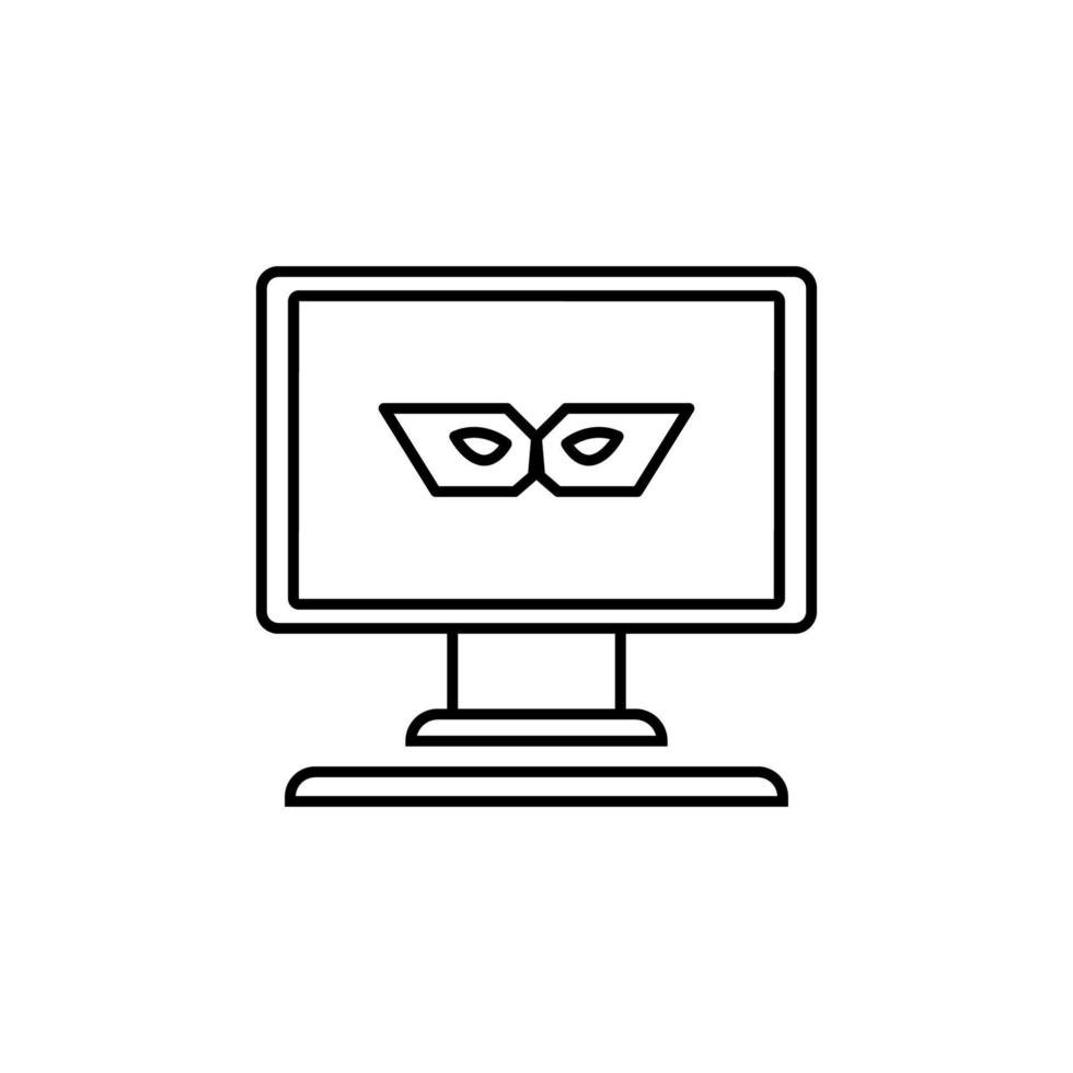 spy in pc vector icon illustration