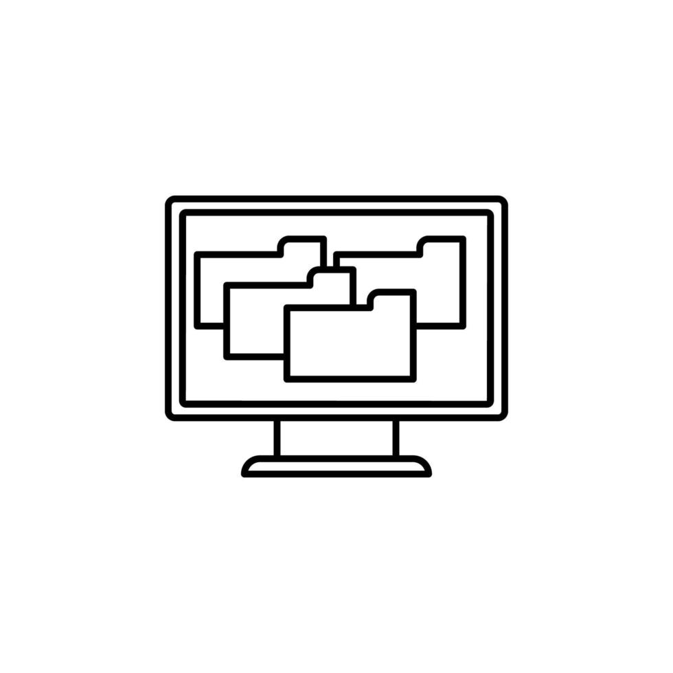 a lot of folders on the screen vector icon illustration
