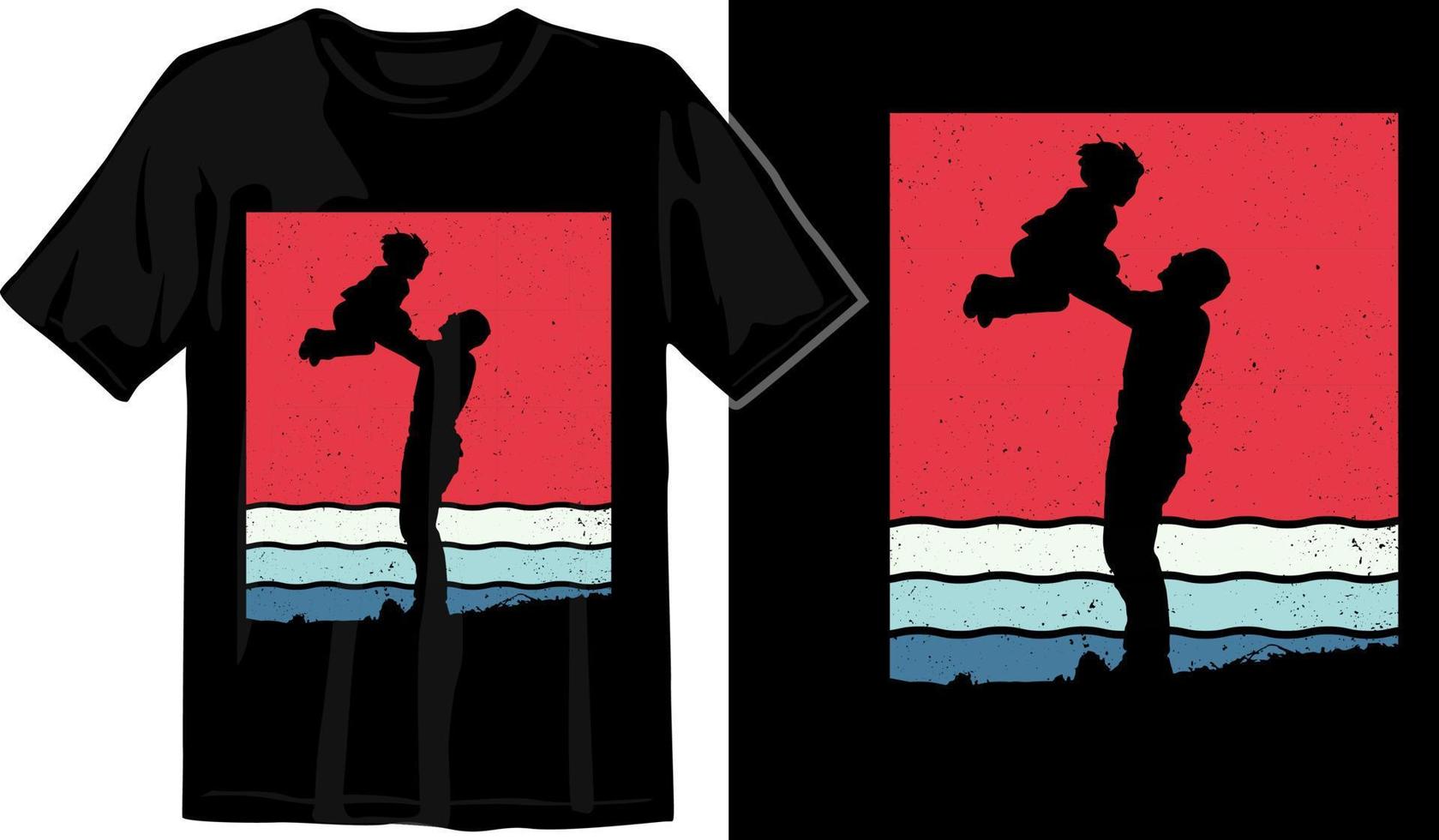 fathers day vintage sunset template vector graphic t shirt design premium vector