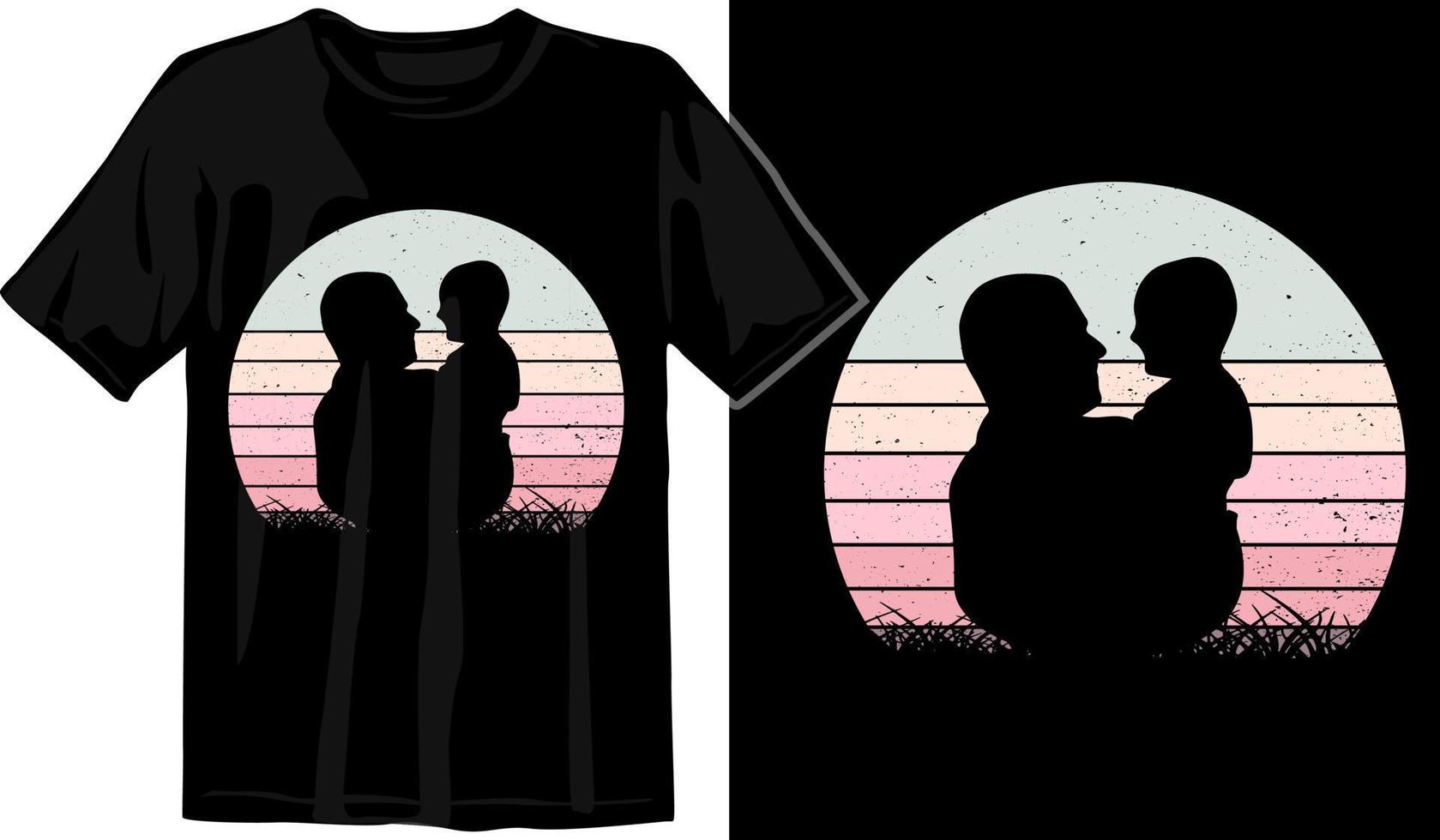 fathers day vintage sunset template vector graphic t shirt design premium vector