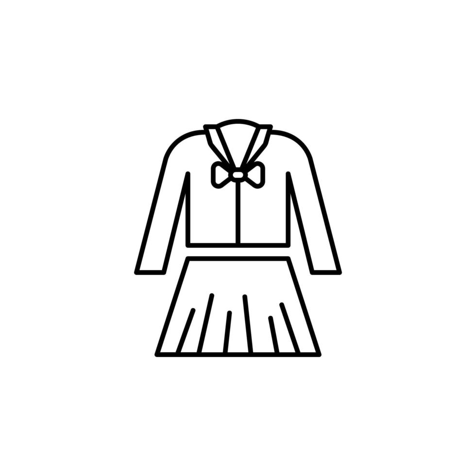 Uniform female school vector icon illustration