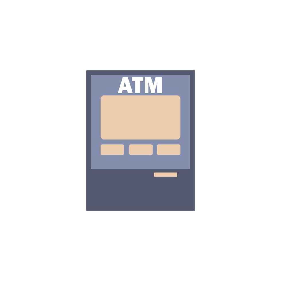 ATM colored vector icon illustration