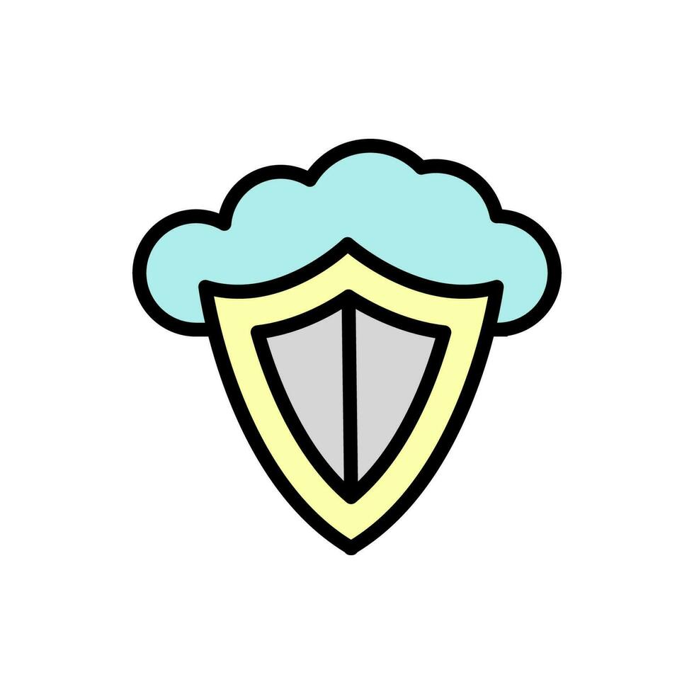 Cloud, shield vector icon illustration