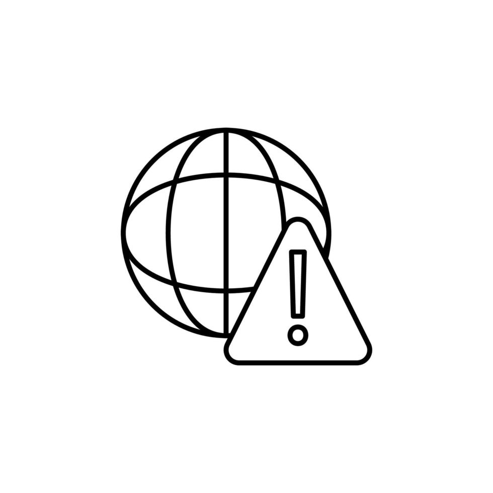 warning sign in globe vector icon illustration