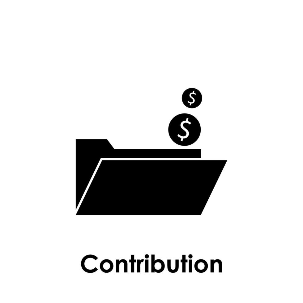 carpeta, dólar, contribución vector icono ilustración