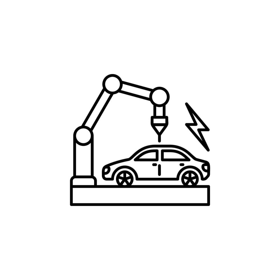 Electric car production vector icon illustration