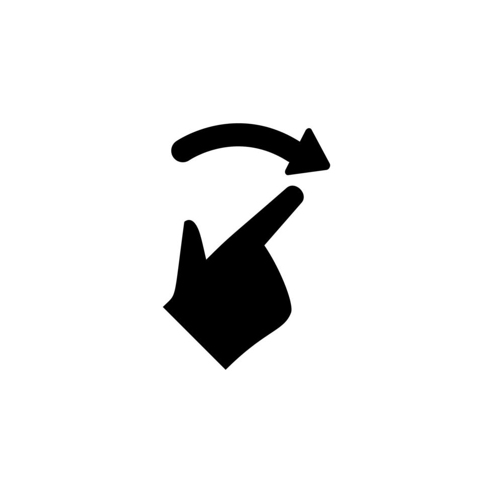 Hand, fingers, gesture, move, right vector icon illustration