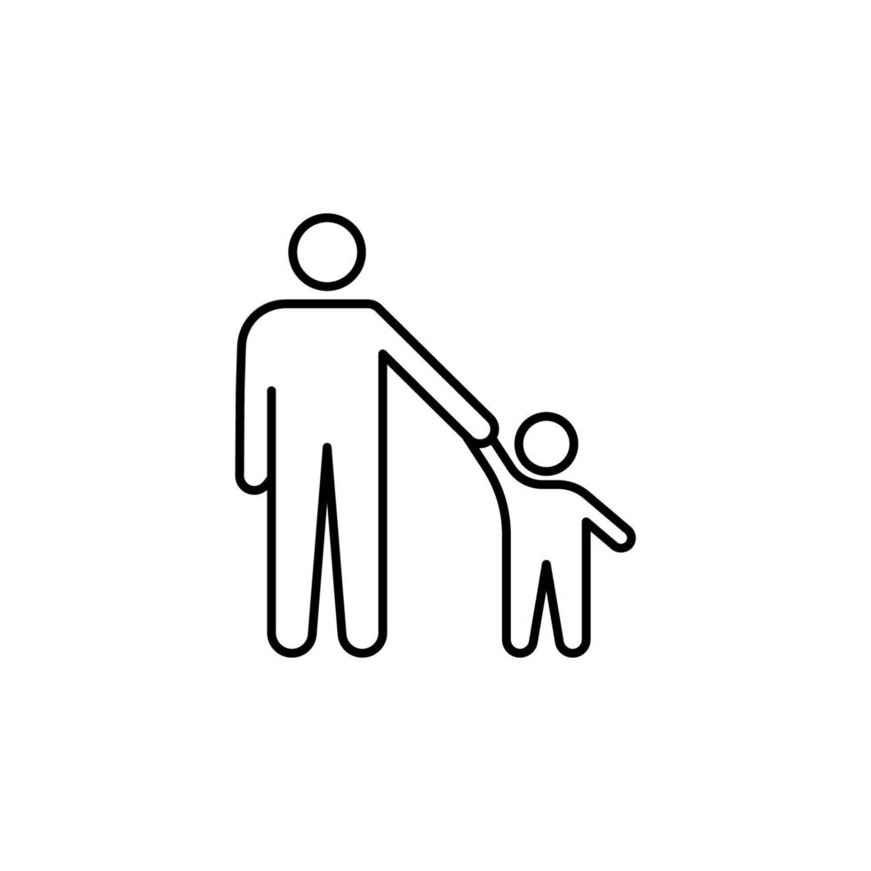 father with child line vector icon illustration