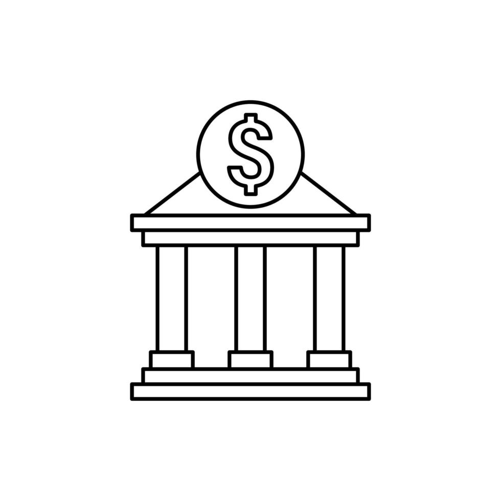 banco, dólar, dinero vector icono ilustración