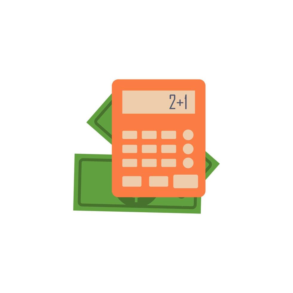 money and calculator colored vector icon illustration