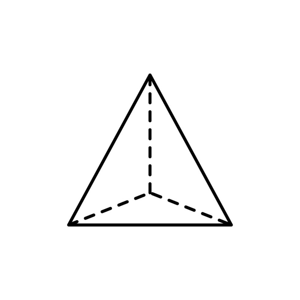 Geometric shapes, tetrahedron vector icon illustration