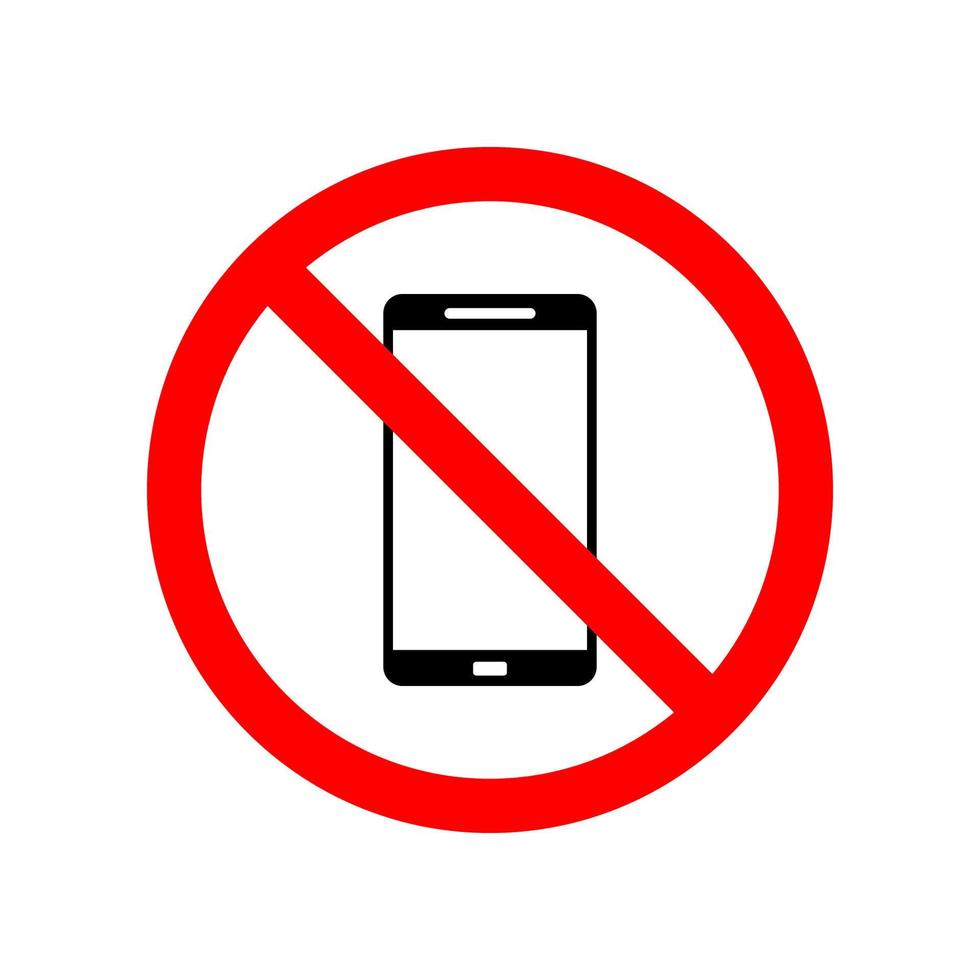 forbidden use mobile phone vector icon illustration
