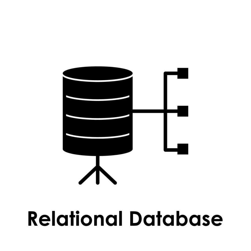 data, connection, relational database vector icon illustration