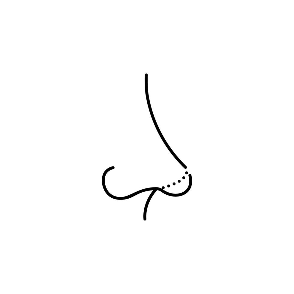 rinoplastia, nariz curva vector icono ilustración