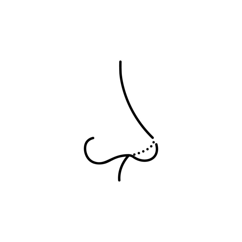 Rhinoplasty, nose curve vector icon illustration