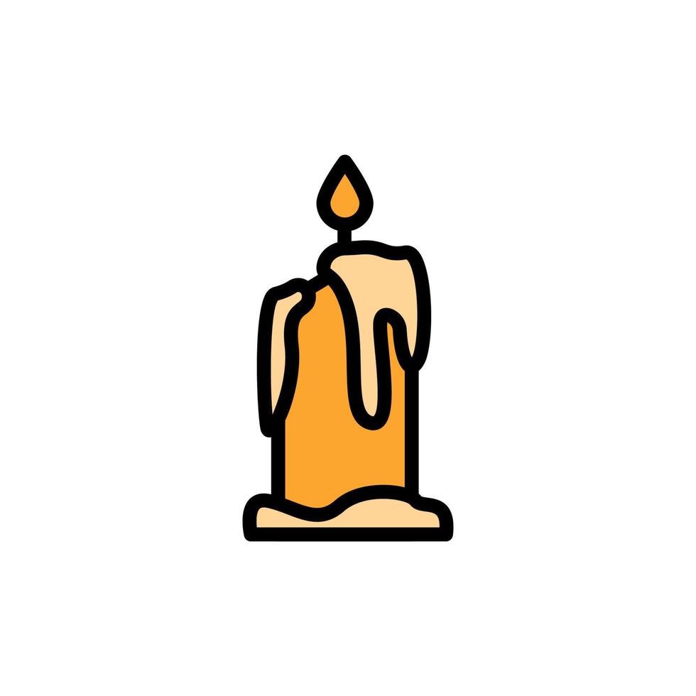 Candle fire vector icon illustration