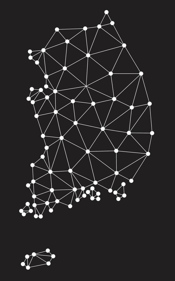 vector bajo poligonal sur Corea mapa.