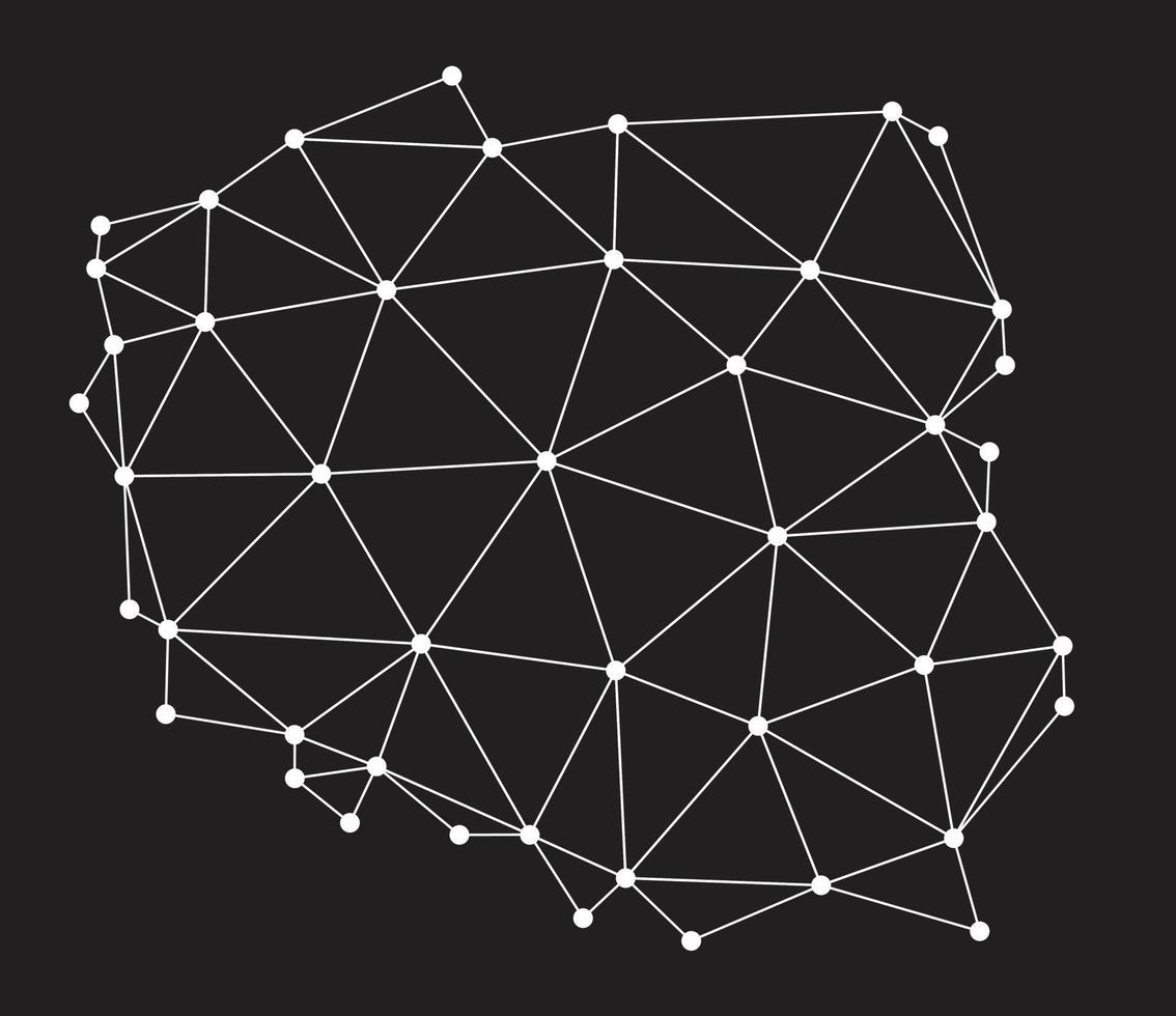 Vector low polygonal Poland map.