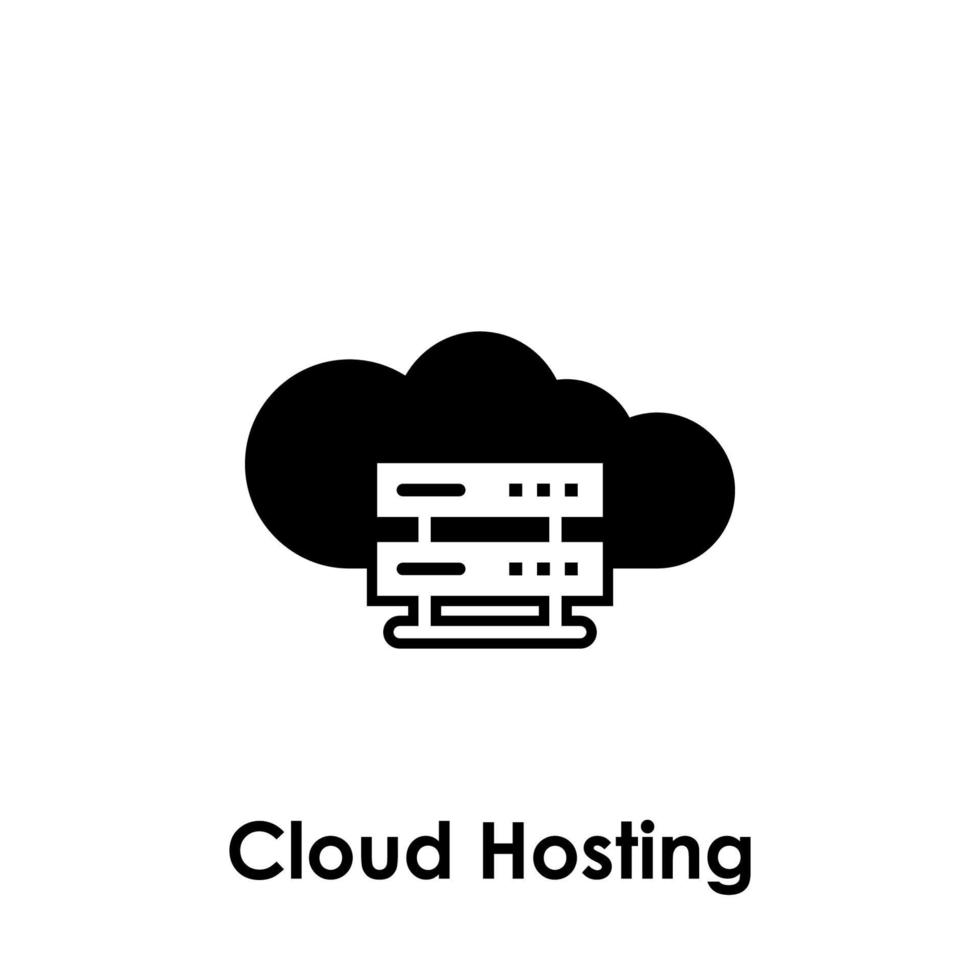 nube, servidor, nube hospedaje vector icono ilustración