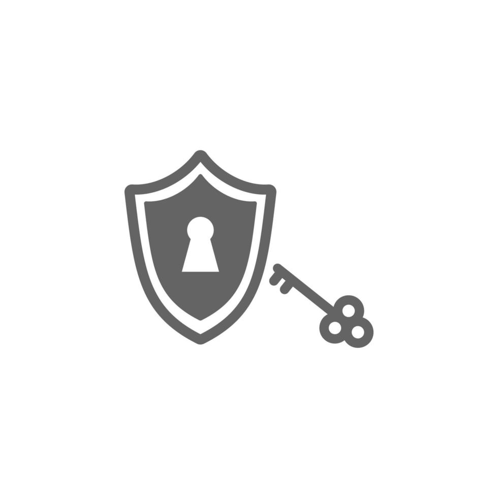 Antivirus shield, passcode, protection unlock, safety lock, security key vector icon illustration