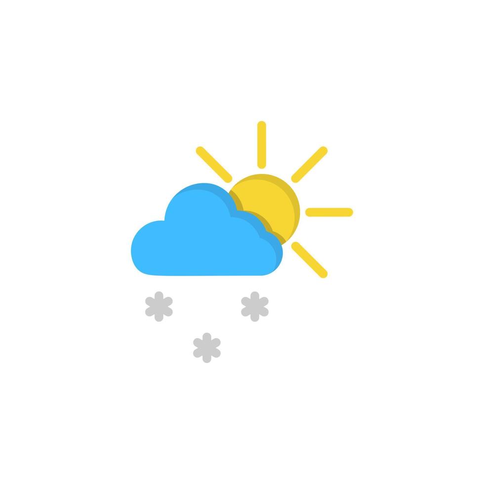 Cloud sun snow snowflakes vector icon illustration