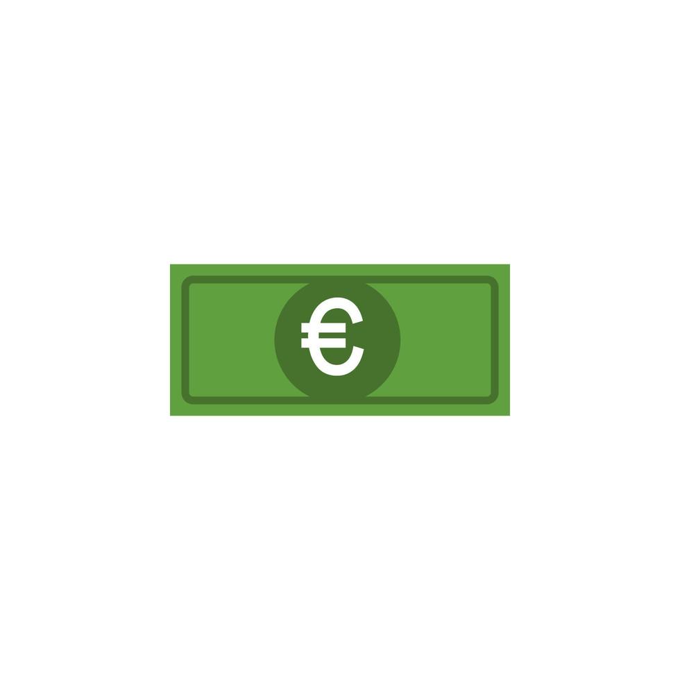 euro banknote colored vector icon illustration