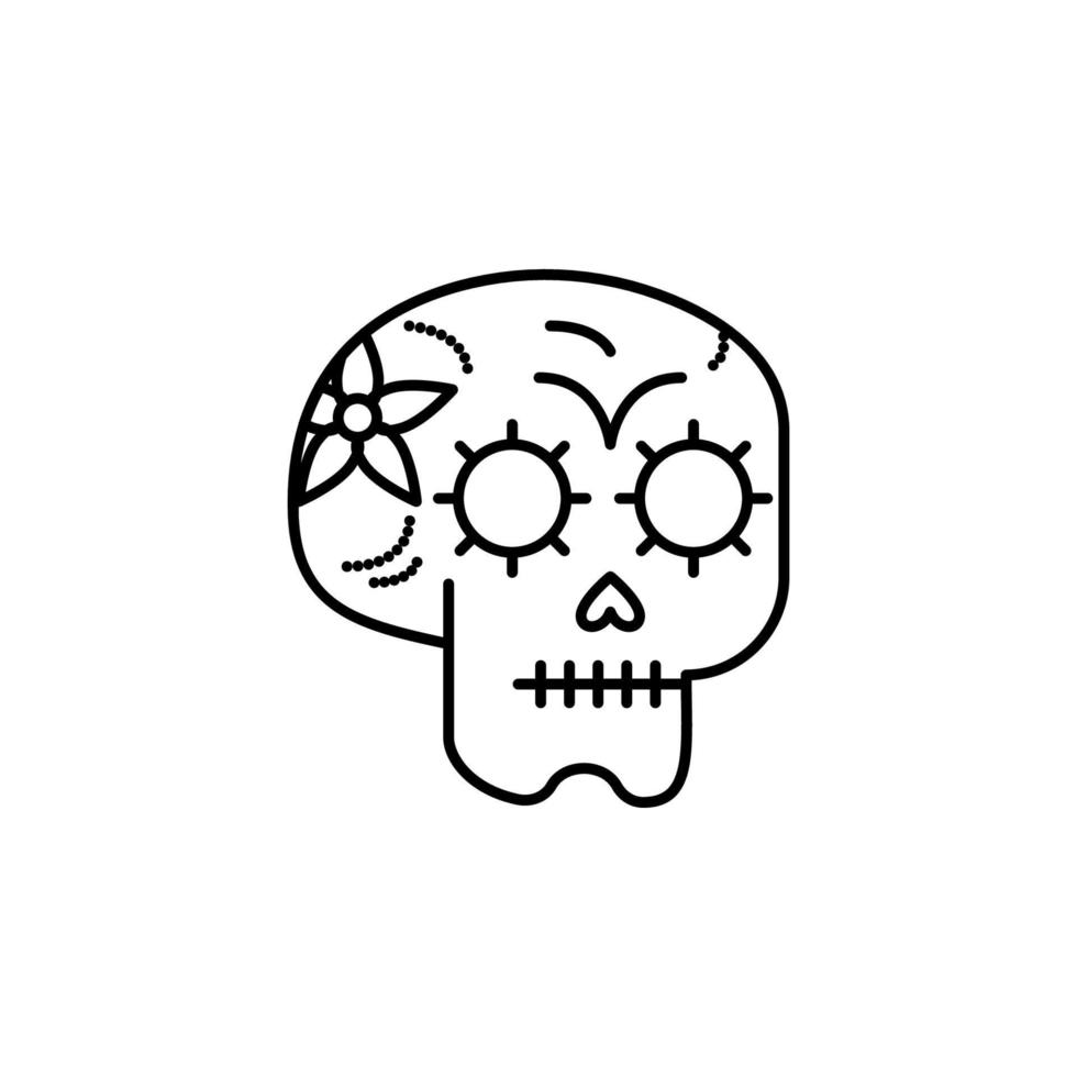 day of the dead, skull vector icon illustration