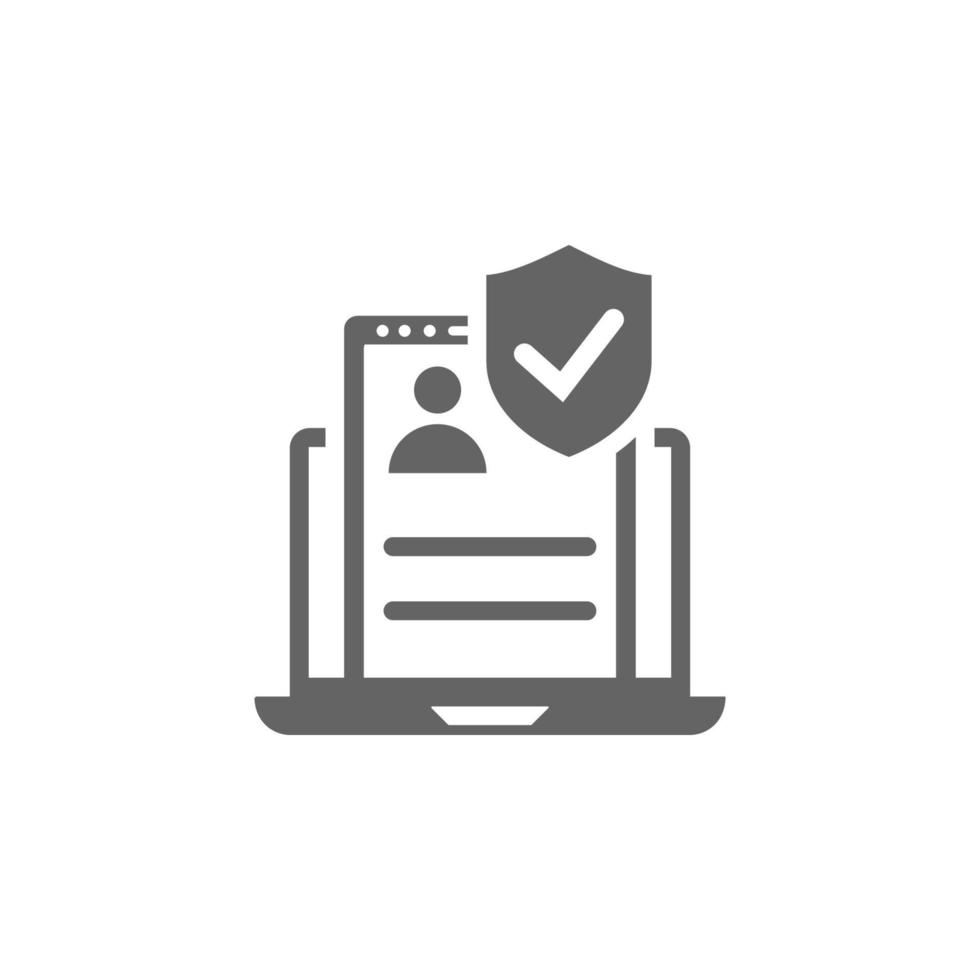 Online document protection, online privacy concept, privacy policy, user account protection, user interface protection vector icon illustration