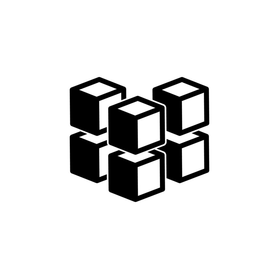 geometric cube vector icon illustration