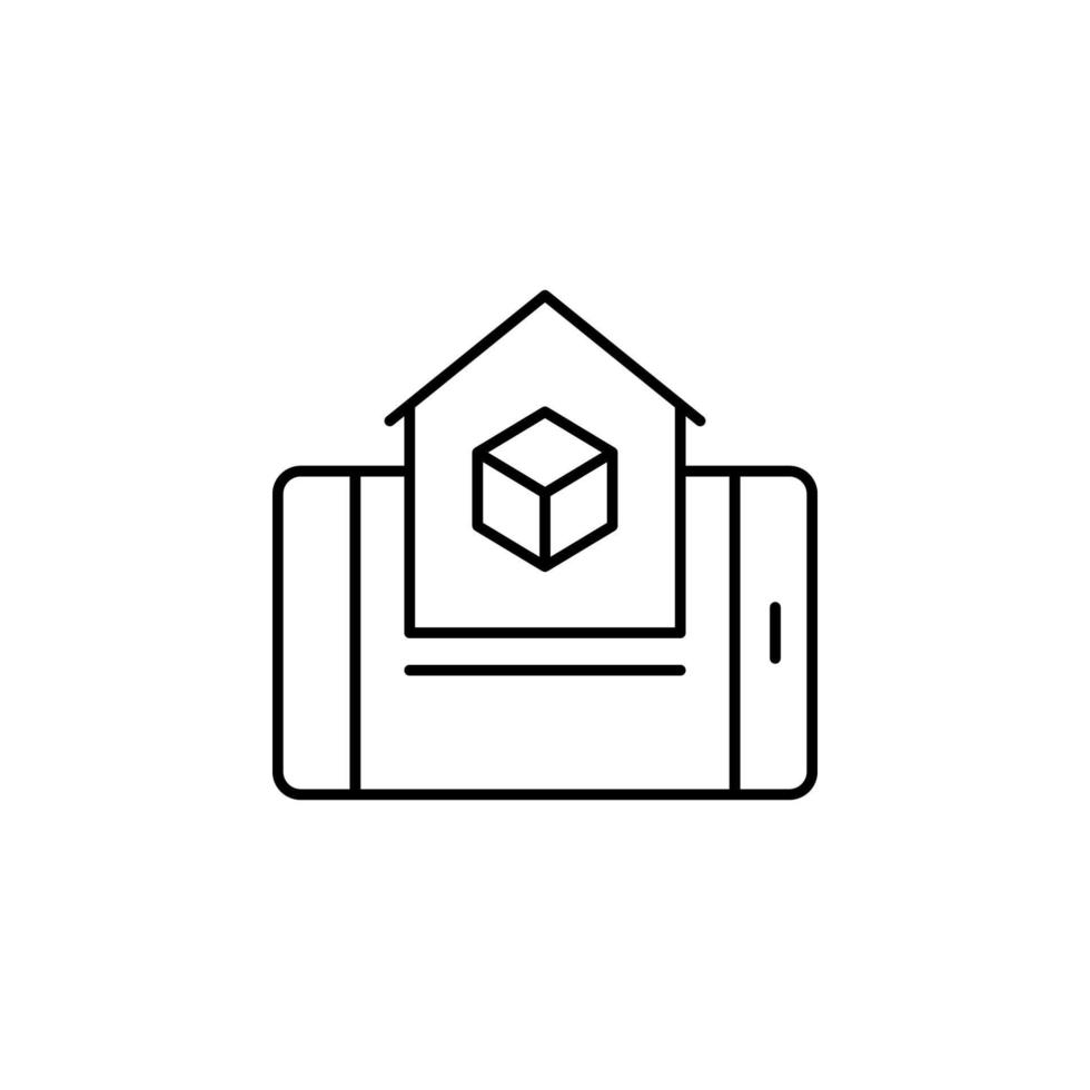 Augmented reality, home, mobile vector icon illustration