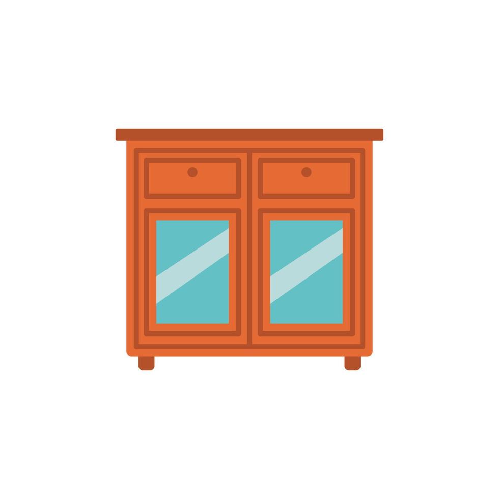 chest of drawers flat vector icon illustration