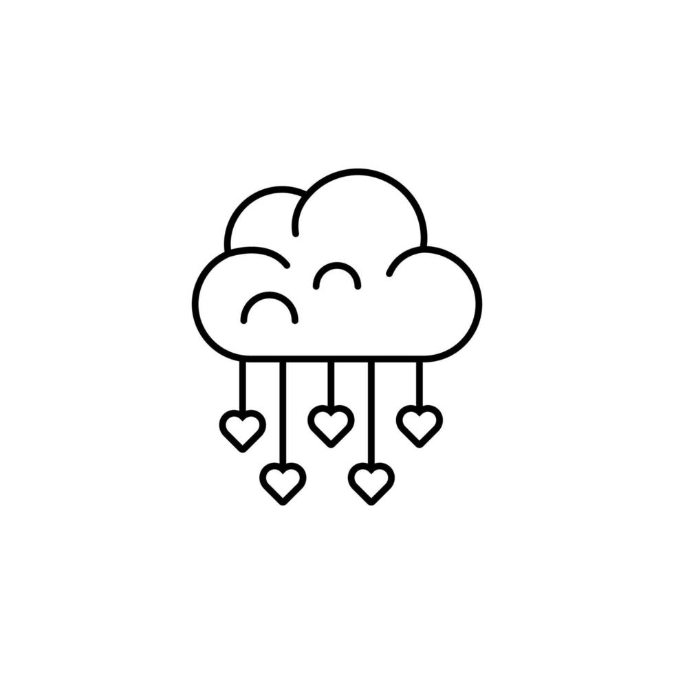 Heart, cloud vector icon illustration