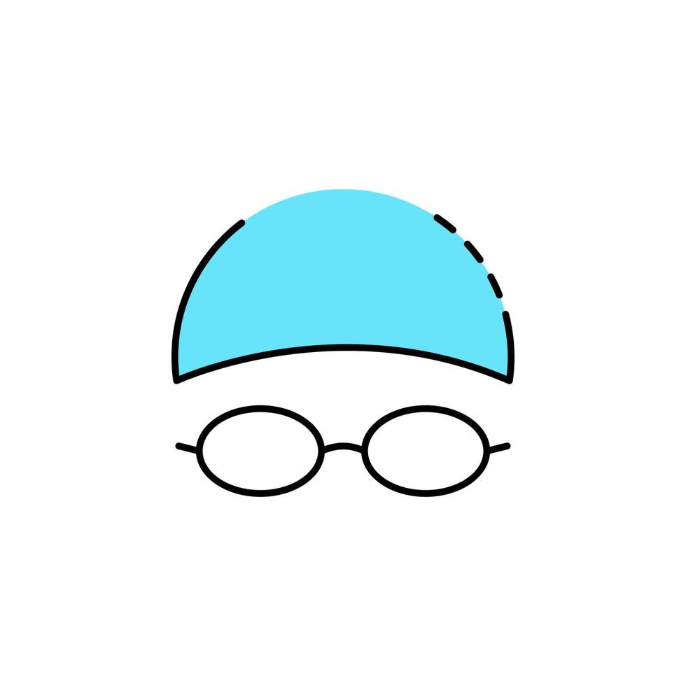 Swimming, sport, glasses, swim vector icon illustration