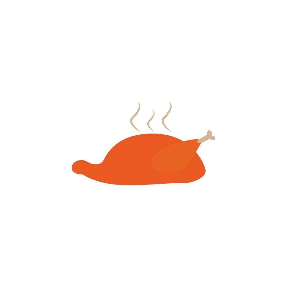 roasted chicken colored vector icon illustration