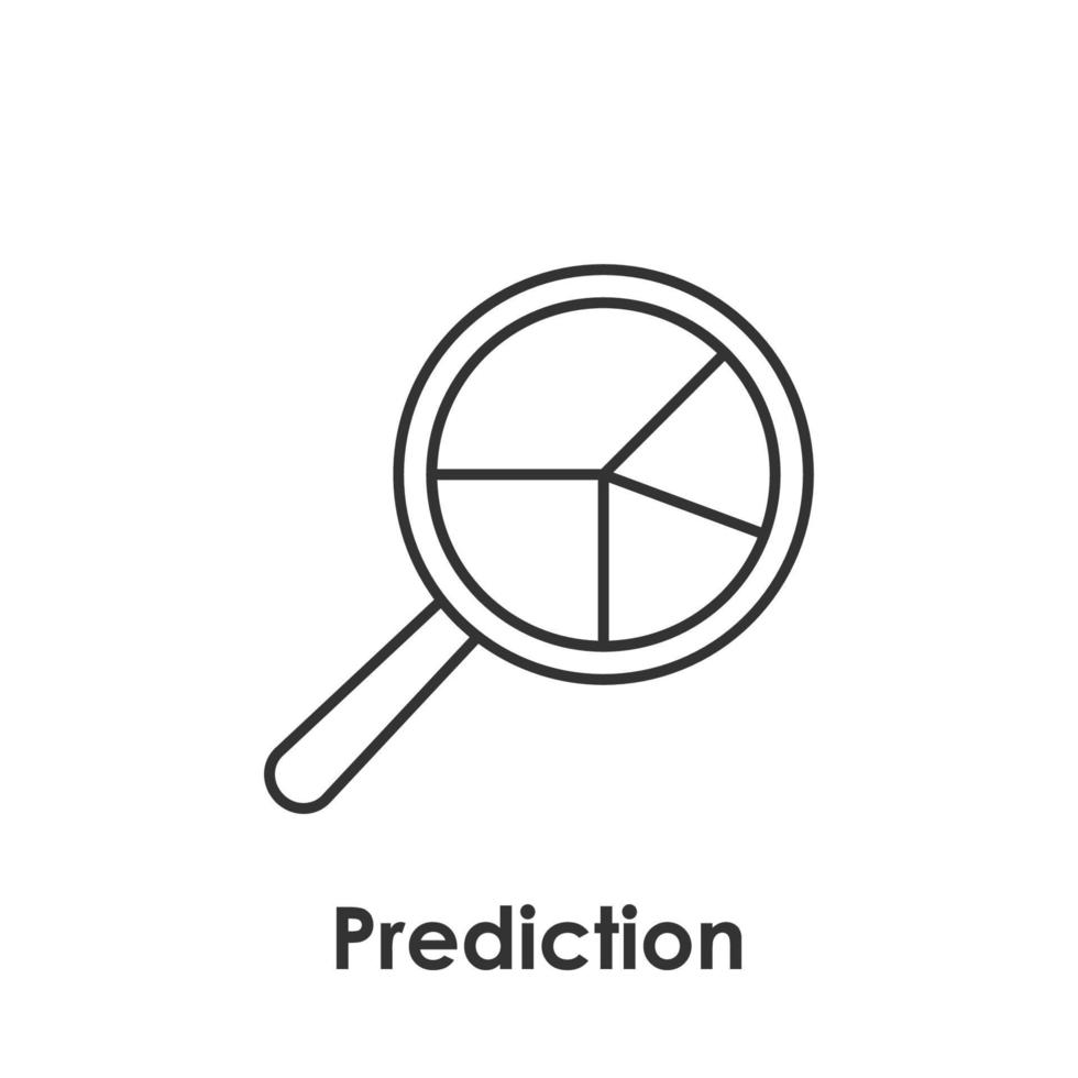 magnifier, search, prediction vector icon illustration