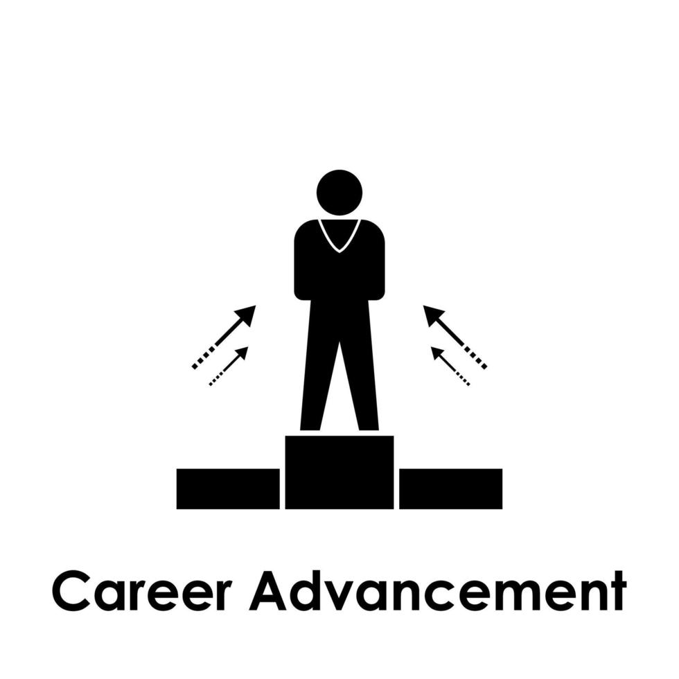 worker, stand, career advancement vector icon illustration