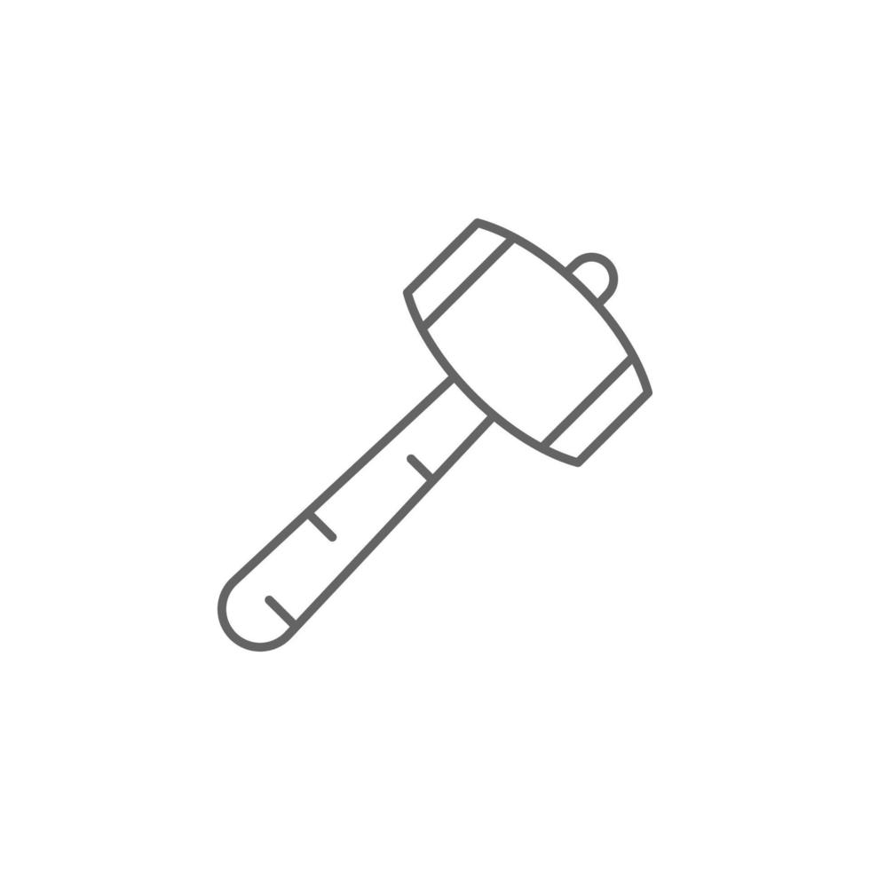 Carpentry, mallet line vector icon illustration