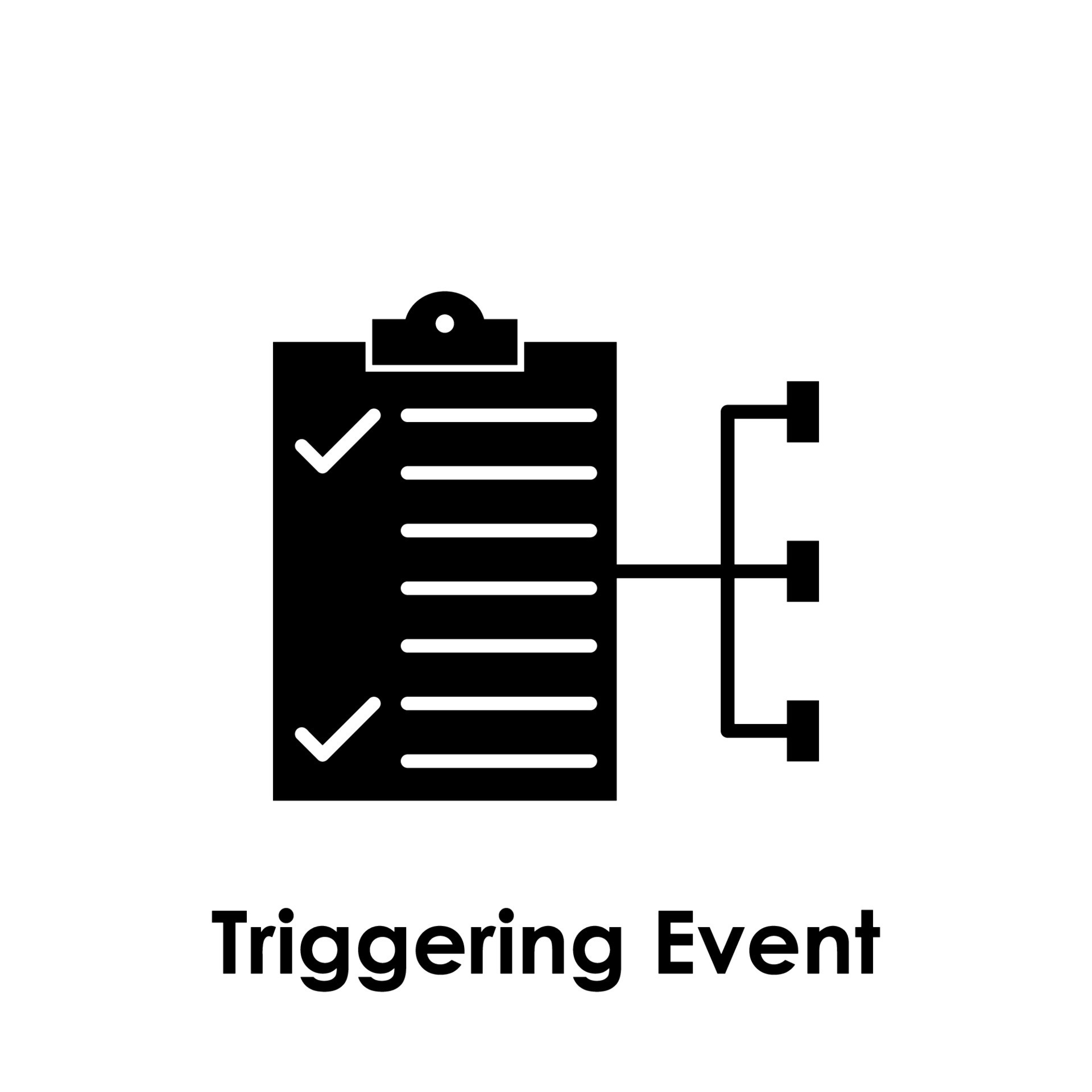folder, document, connection, triggering event vector icon illustration ...