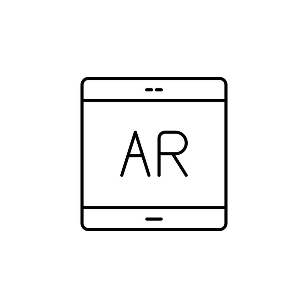 Tablet, augmented reality vector icon illustration