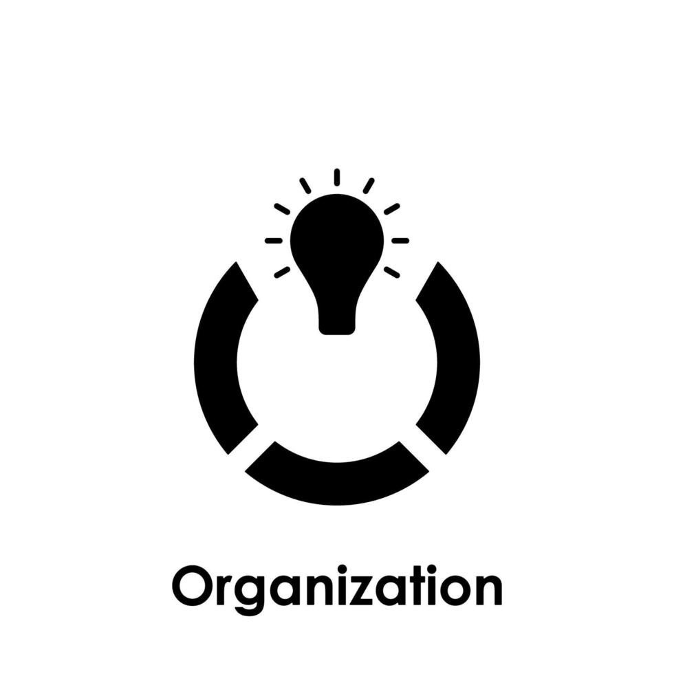 bulb, pie, organization vector icon illustration