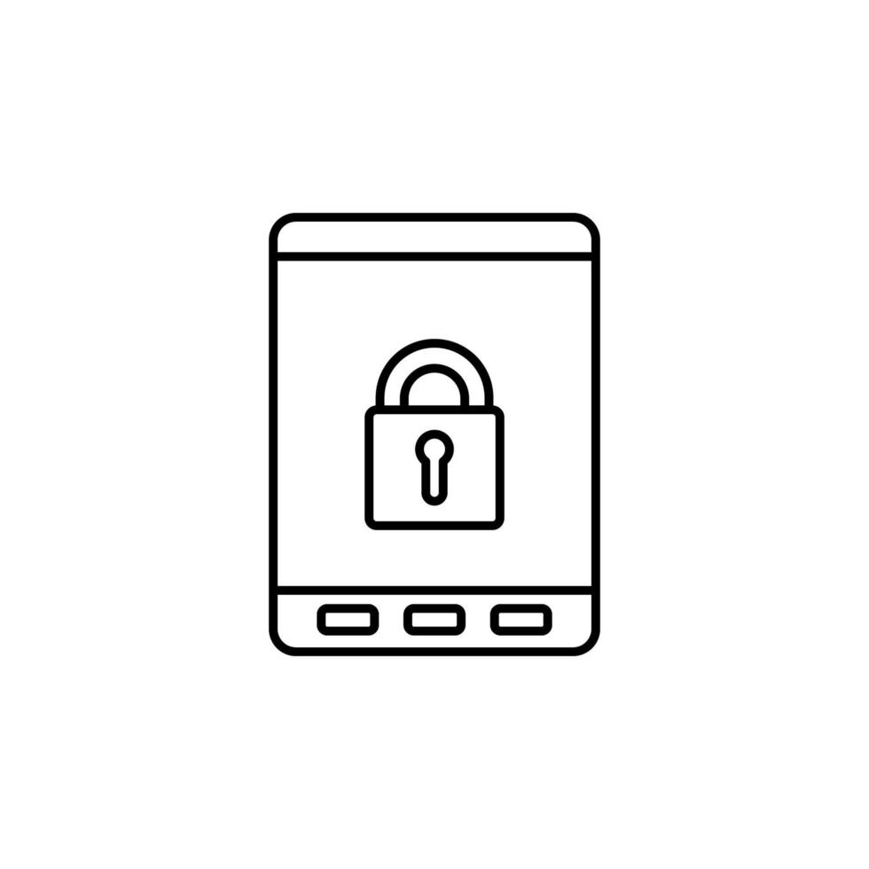 lock in phone line vector icon illustration