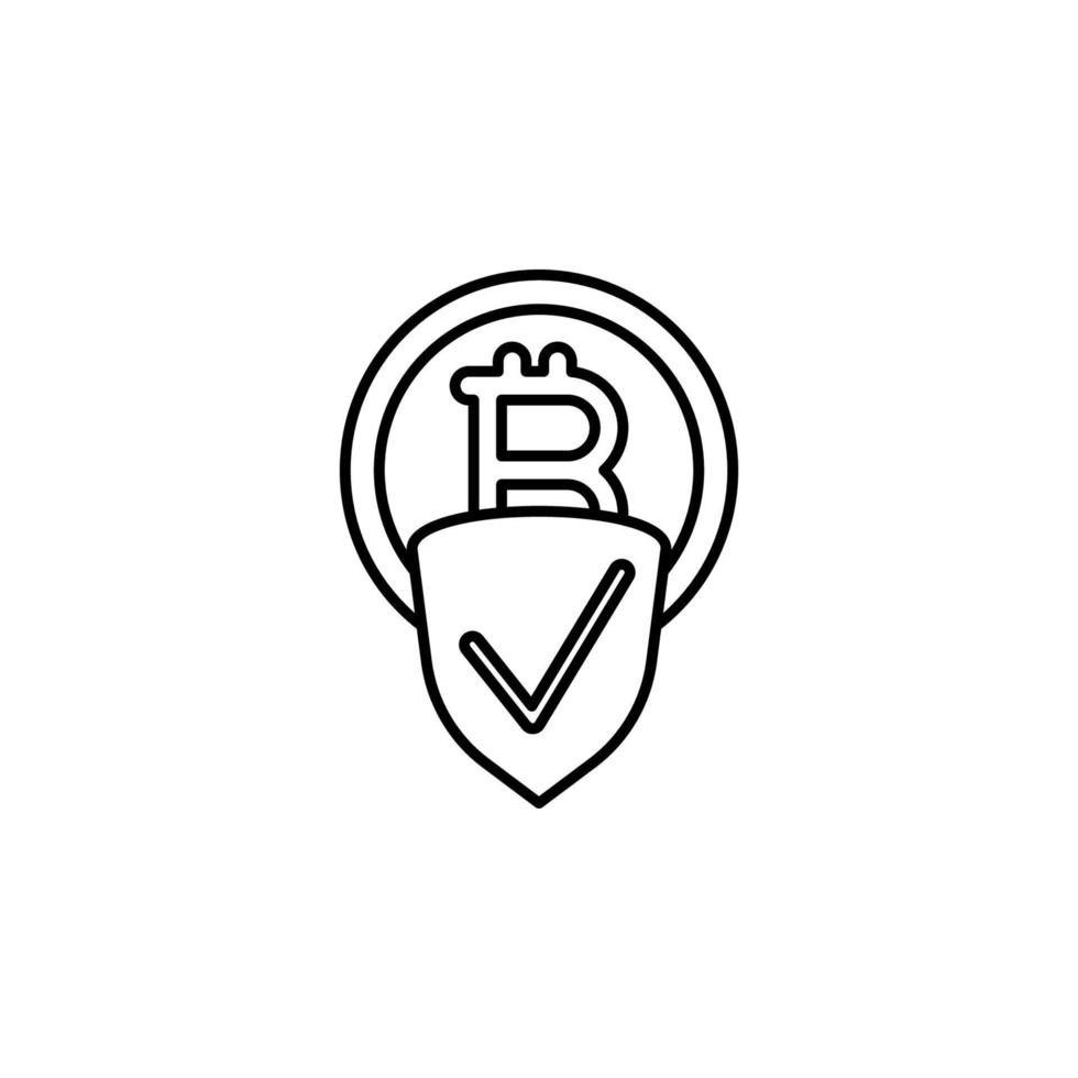 bitcoin, shield vector icon illustration